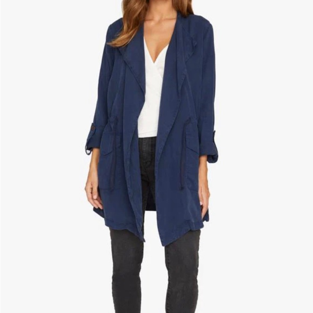 Anthropologie Sanctuary Cloudscape Navy Draped Jacket Small